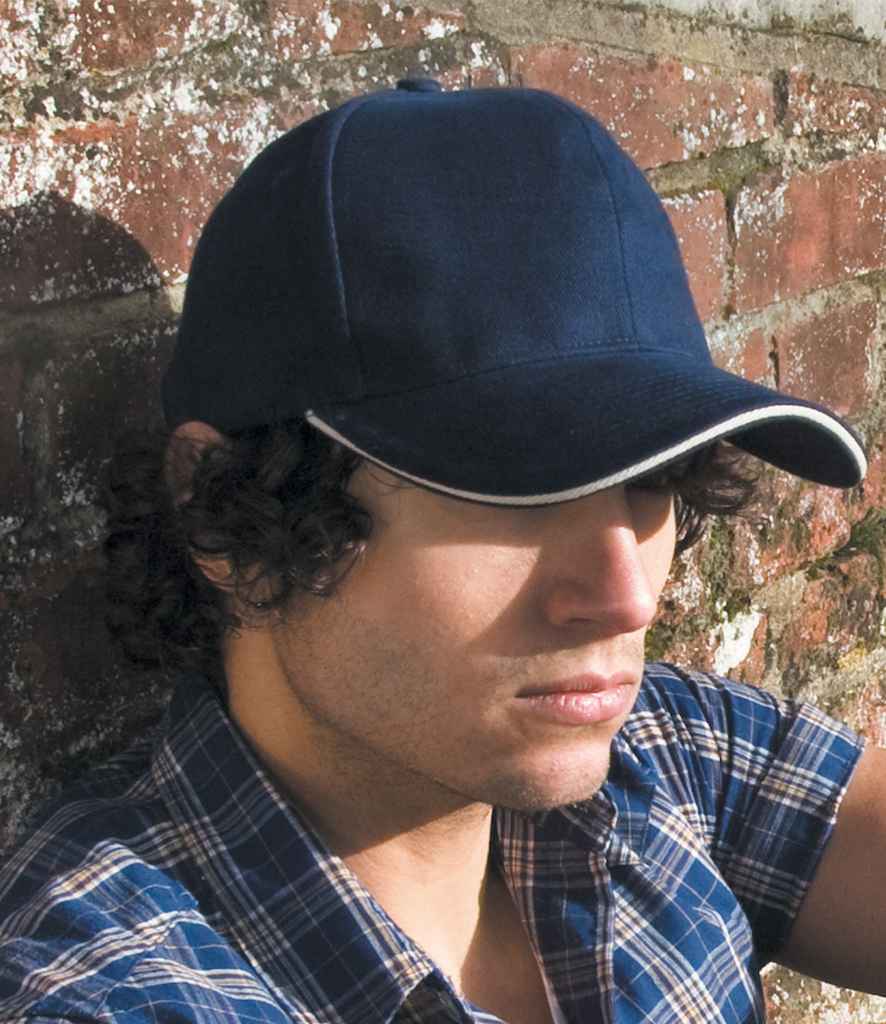 Result Pro-Style Heavy Brushed Cotton Cap | Navy/Natural - Result Headwear Headwear - Lancashire Teamwear