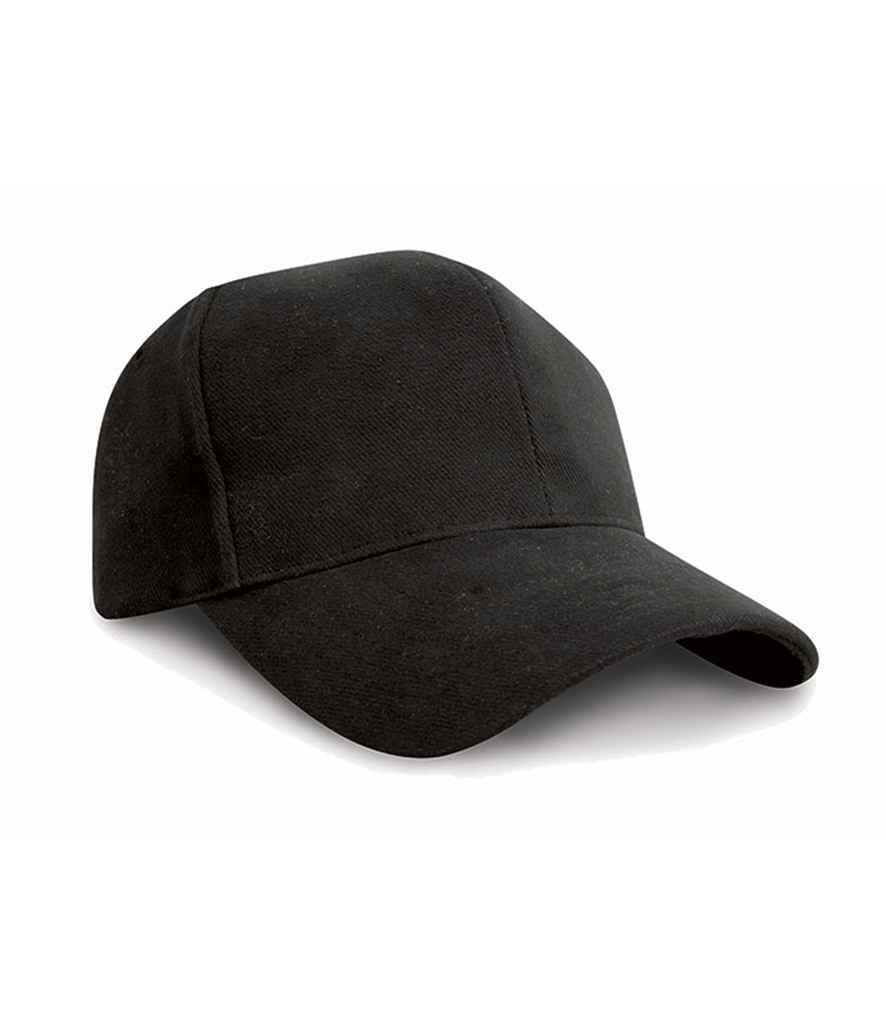 Result Pro-Style Heavy Brushed Cotton Cap | Black - Result Headwear Headwear - Lancashire Teamwear