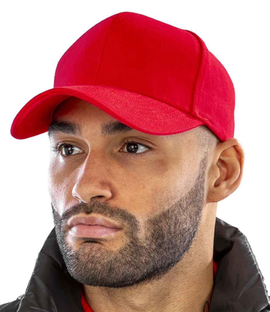 Result Pro-Style Heavy Brushed Cotton Cap | Red - Result Headwear Headwear - Lancashire Teamwear