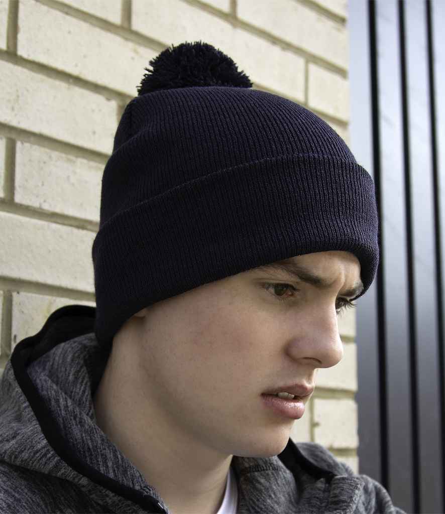 Result Core Pom Pom Beanie | Black - Result Winter Essentials Headwear - Lancashire Teamwear