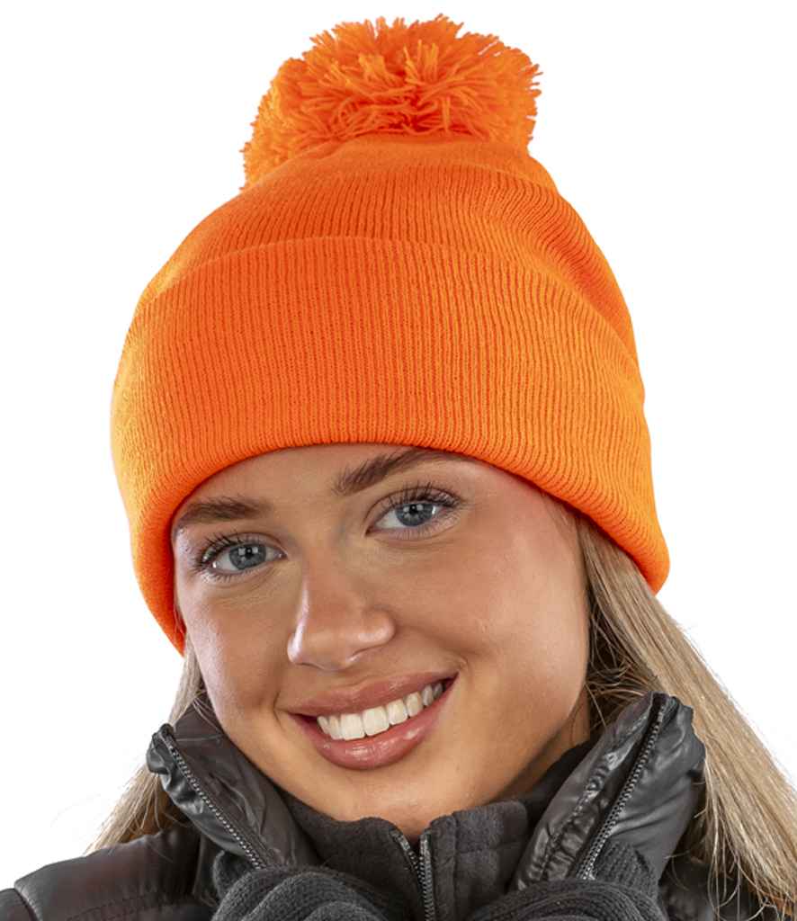 Result Core Pom Pom Beanie | Fluorescent Orange - Result Winter Essentials Headwear - Lancashire Teamwear