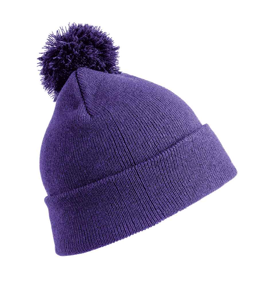 Result Core Pom Pom Beanie | Purple - Result Winter Essentials Headwear - Lancashire Teamwear