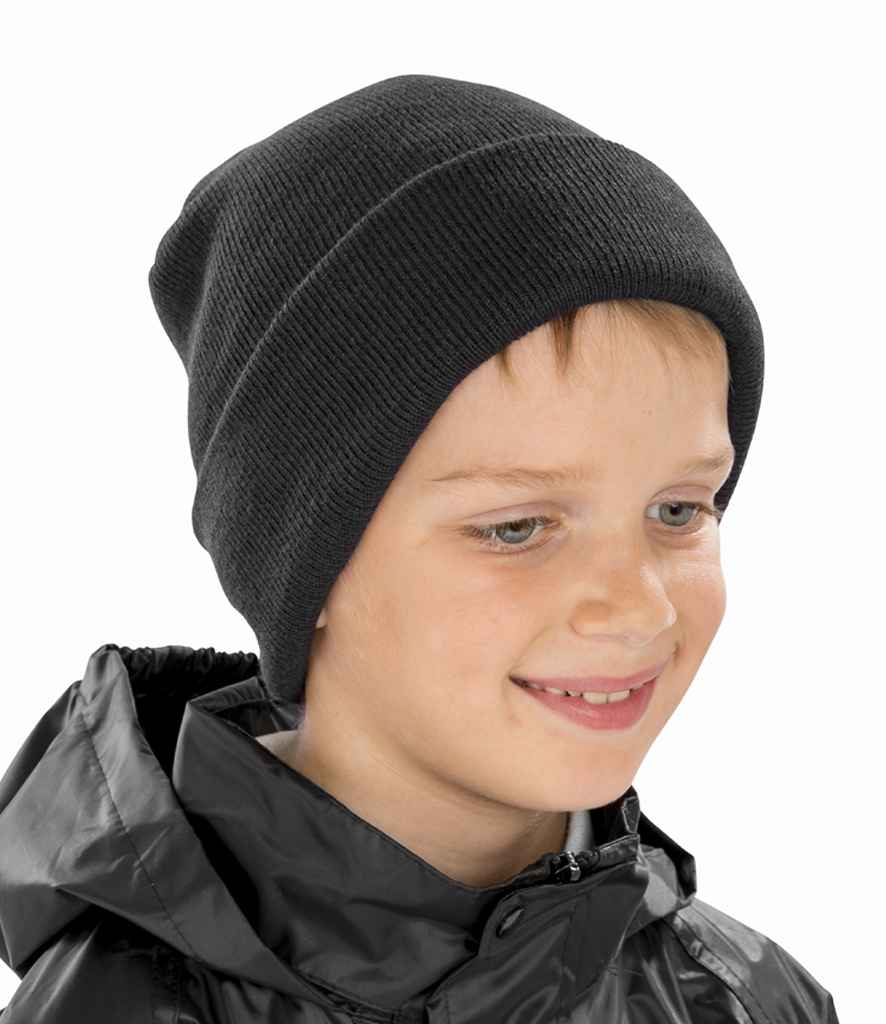 Result Kids Woolly Ski Hat | Black - Result Winter Essentials Headwear - Lancashire Teamwear