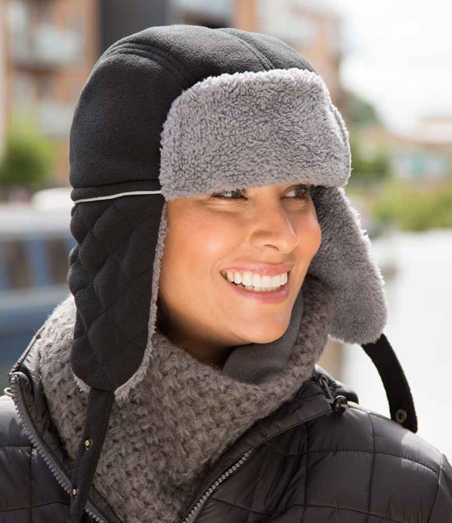 Result Ocean Trapper Hat | Black/Grey - Result Winter Essentials Headwear - Lancashire Teamwear