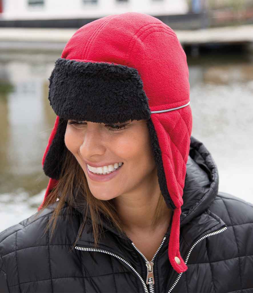 Result Ocean Trapper Hat | Red/Black - Result Winter Essentials Headwear - Lancashire Teamwear