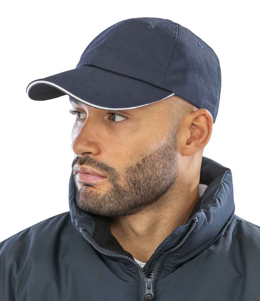 Result Herringbone Cap | Navy/White - Result Headwear Headwear - Lancashire Teamwear