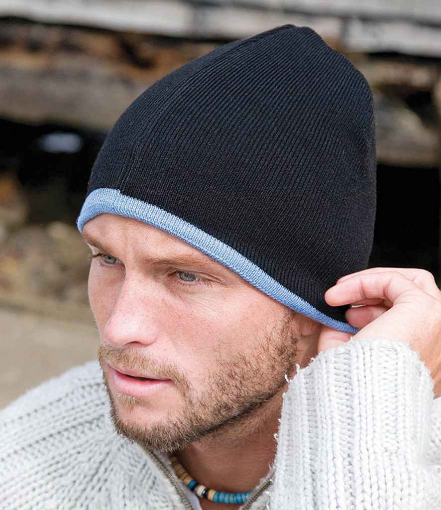 Result Reversible Fashion Fit Hat | Black/Sky Blue - Result Winter Essentials Headwear - Lancashire Teamwear
