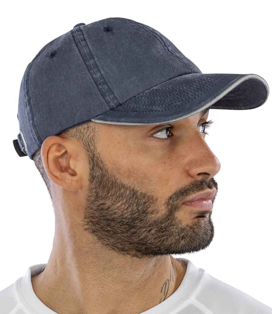 Result Washed Fine Line Cotton Cap | Navy - Result Headwear Headwear - Lancashire Teamwear