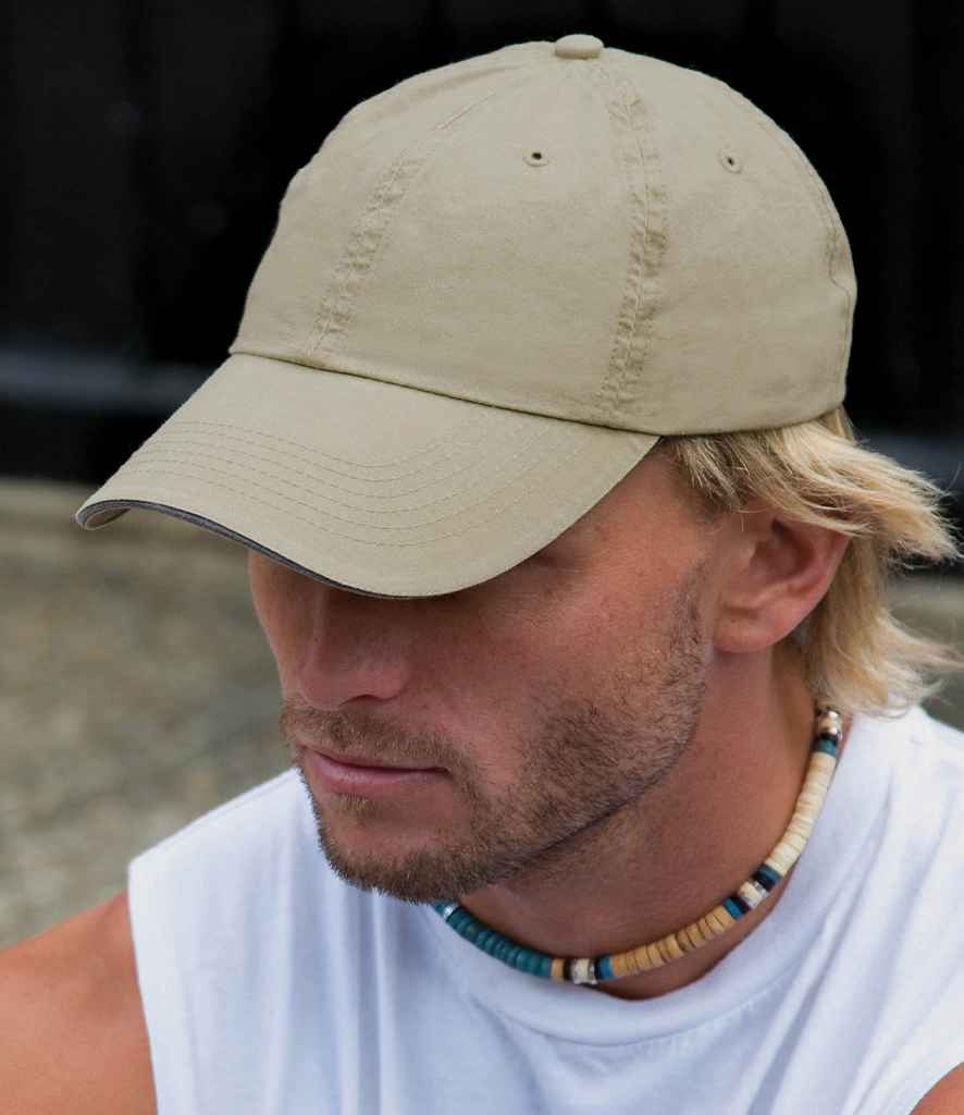 Result Washed Fine Line Cotton Cap | Putty - Result Headwear Headwear - Lancashire Teamwear