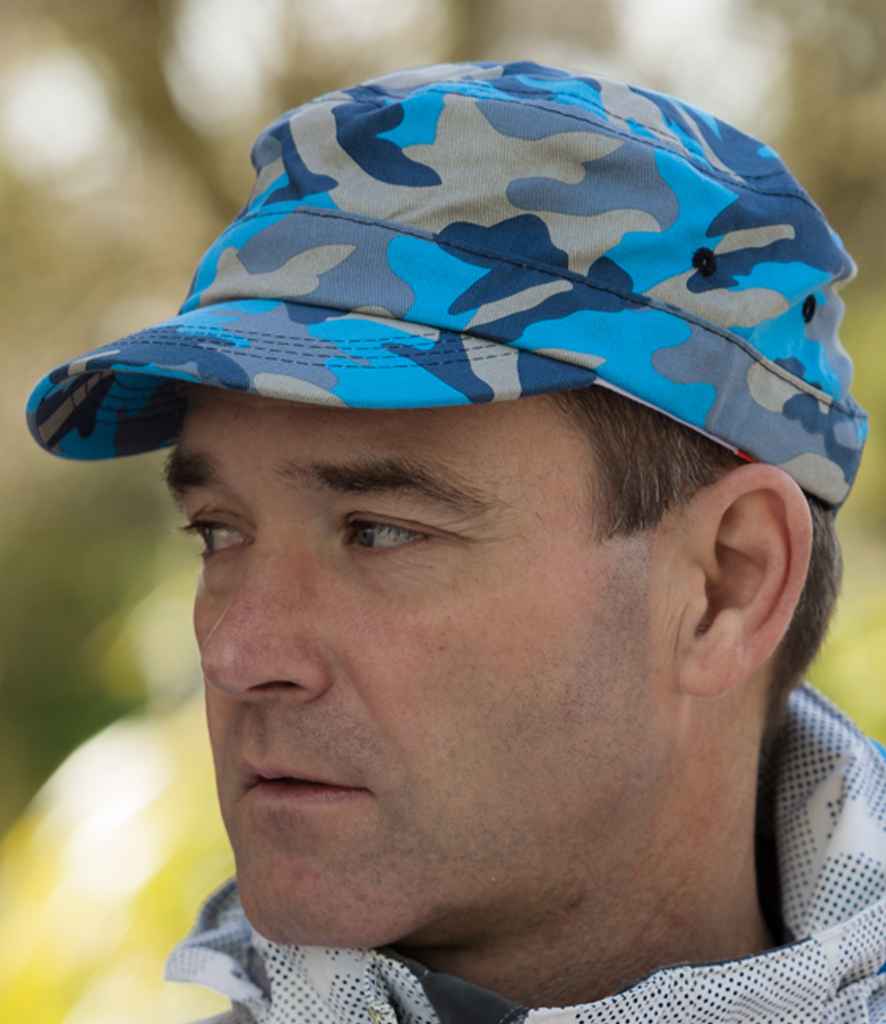 Result Urban Camo Cap | Indigo - Result Headwear Headwear - Lancashire Teamwear