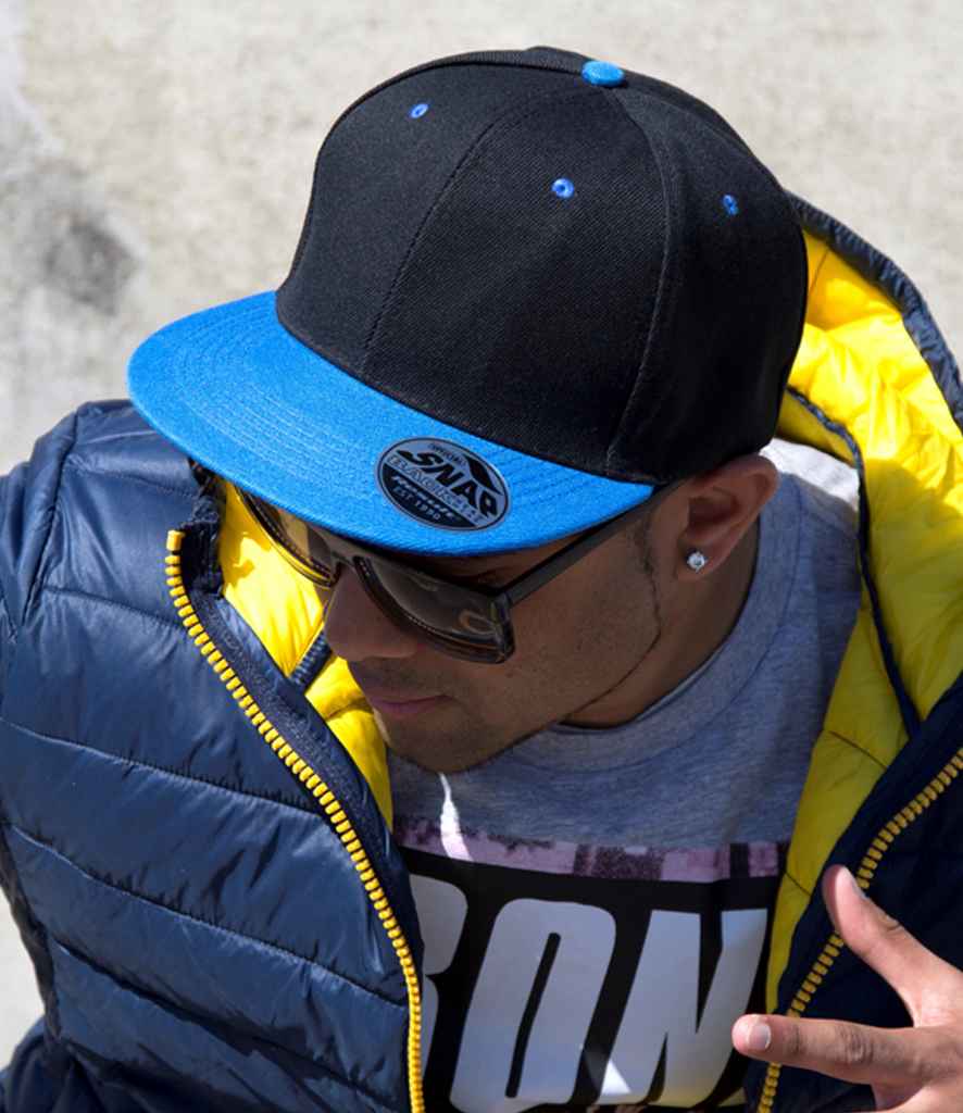 Result Contrast Bronx Snapback Cap | Black/Azure - Result Headwear Headwear - Lancashire Teamwear