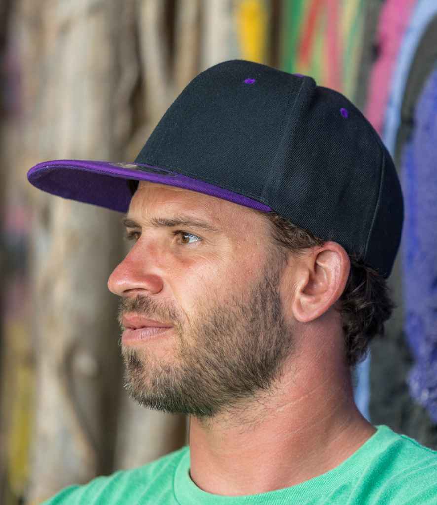 Result Contrast Bronx Snapback Cap | Black/Purple - Result Headwear Headwear - Lancashire Teamwear