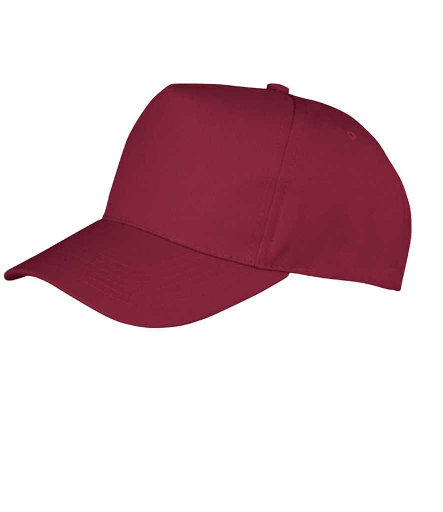 Result Kids Boston 5 Panel Printers Cap Burgundy