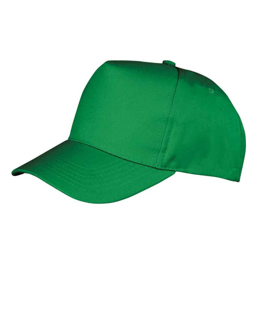 Result Kids Boston 5 Panel Printers Cap Kelly Green