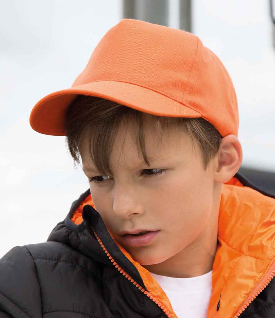 Result Kids Boston 5 Panel Printers Cap | Orange - Result Headwear Headwear - Lancashire Teamwear