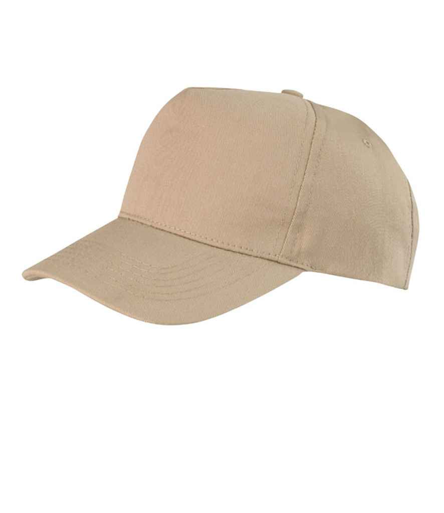 Result Boston 5 Panel Printers Cap | Khaki - Result Headwear Headwear - Lancashire Teamwear