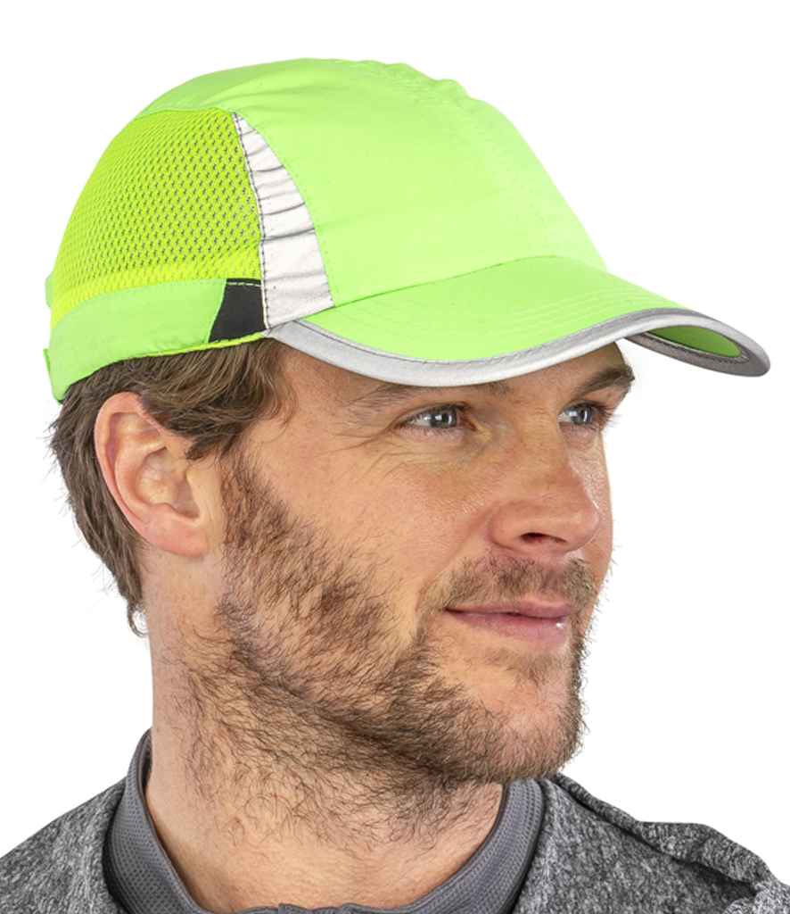 Spiro Sport Cap | Lime Green/Black - Result Headwear Headwear - Lancashire Teamwear