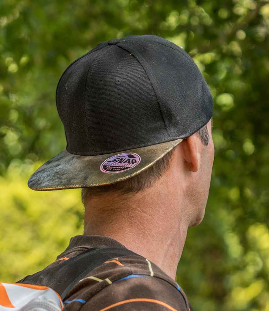 Result Bronx Glitter Snapback Cap | Black/Gold - Result Headwear Headwear - Lancashire Teamwear
