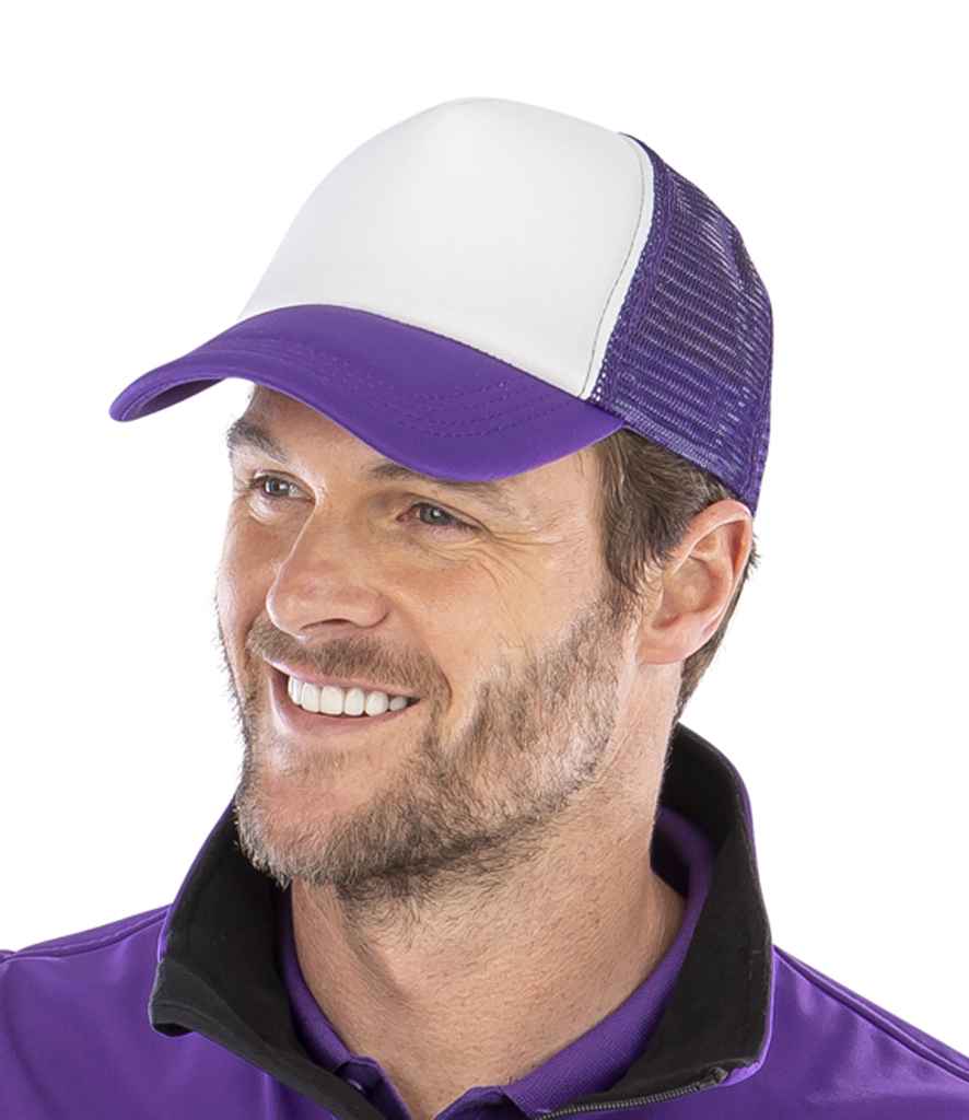 Result Core 1/2 Mesh Truckers Cap | Purple/White - Result Headwear Headwear - Lancashire Teamwear