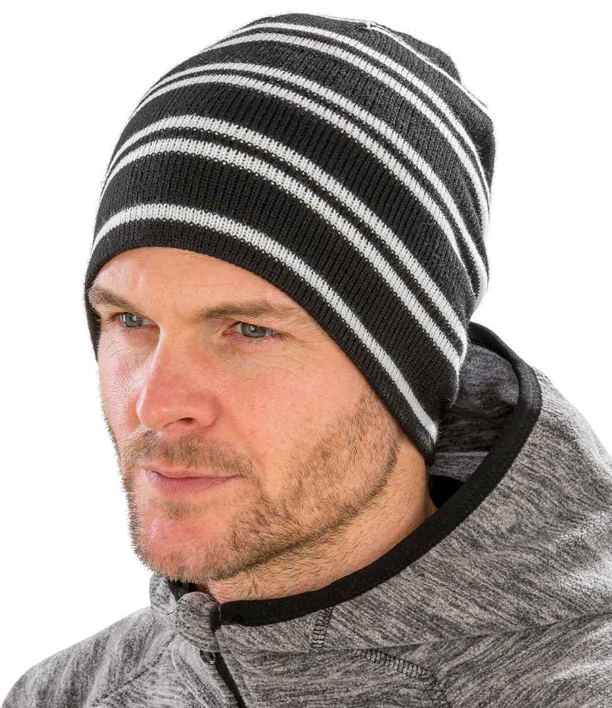 Result Team Reversible Beanie | Black/White - Result Winter Essentials Headwear - Lancashire Teamwear