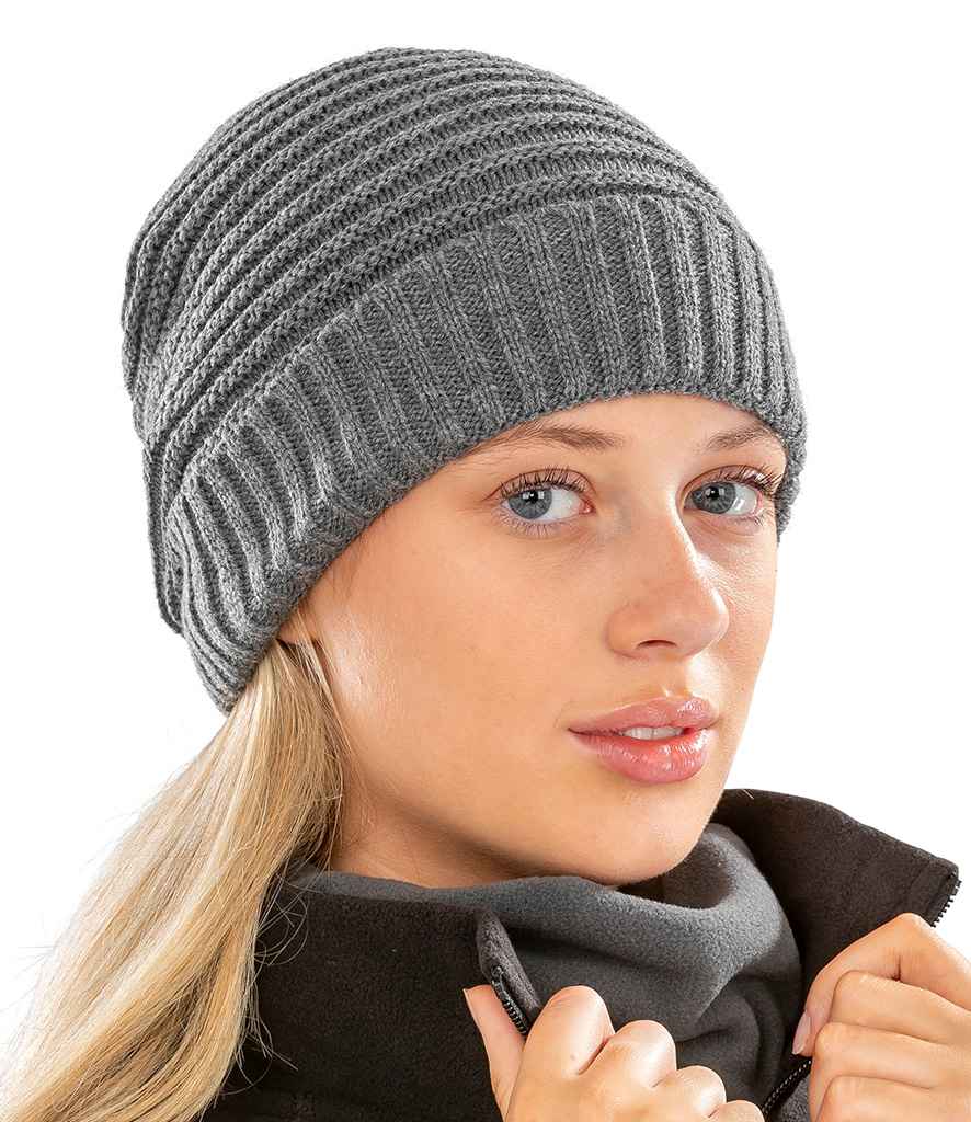 Result Braided Fleece Lined Hat | Grey - Result Winter Essentials Headwear - Lancashire Teamwear