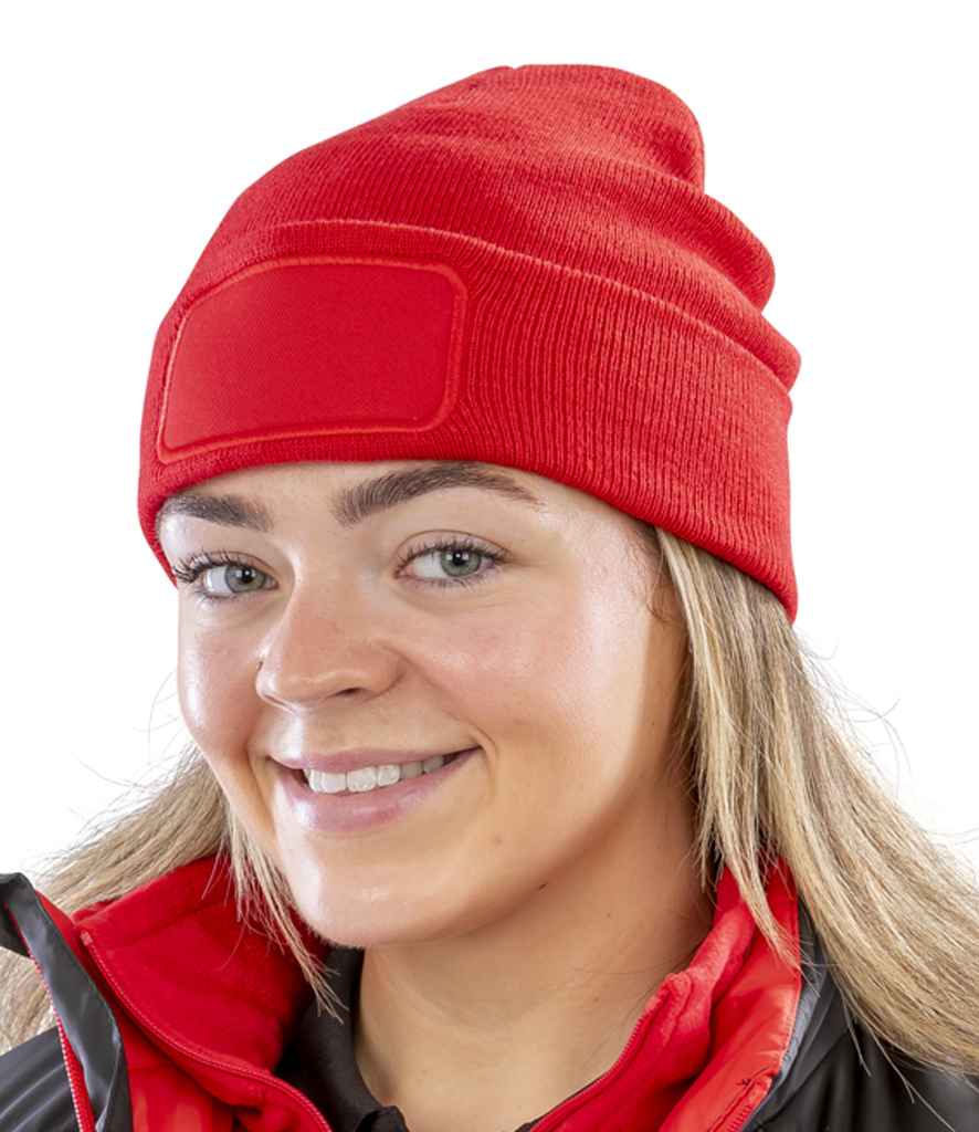 Result Genuine Recycled Double Knit Printers Beanie | Red Headwear - Lancashire Teamwear