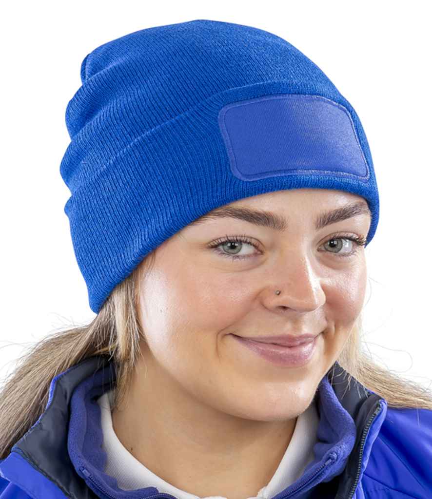 Result Genuine Recycled Double Knit Printers Beanie | Royal Blue Headwear - Lancashire Teamwear