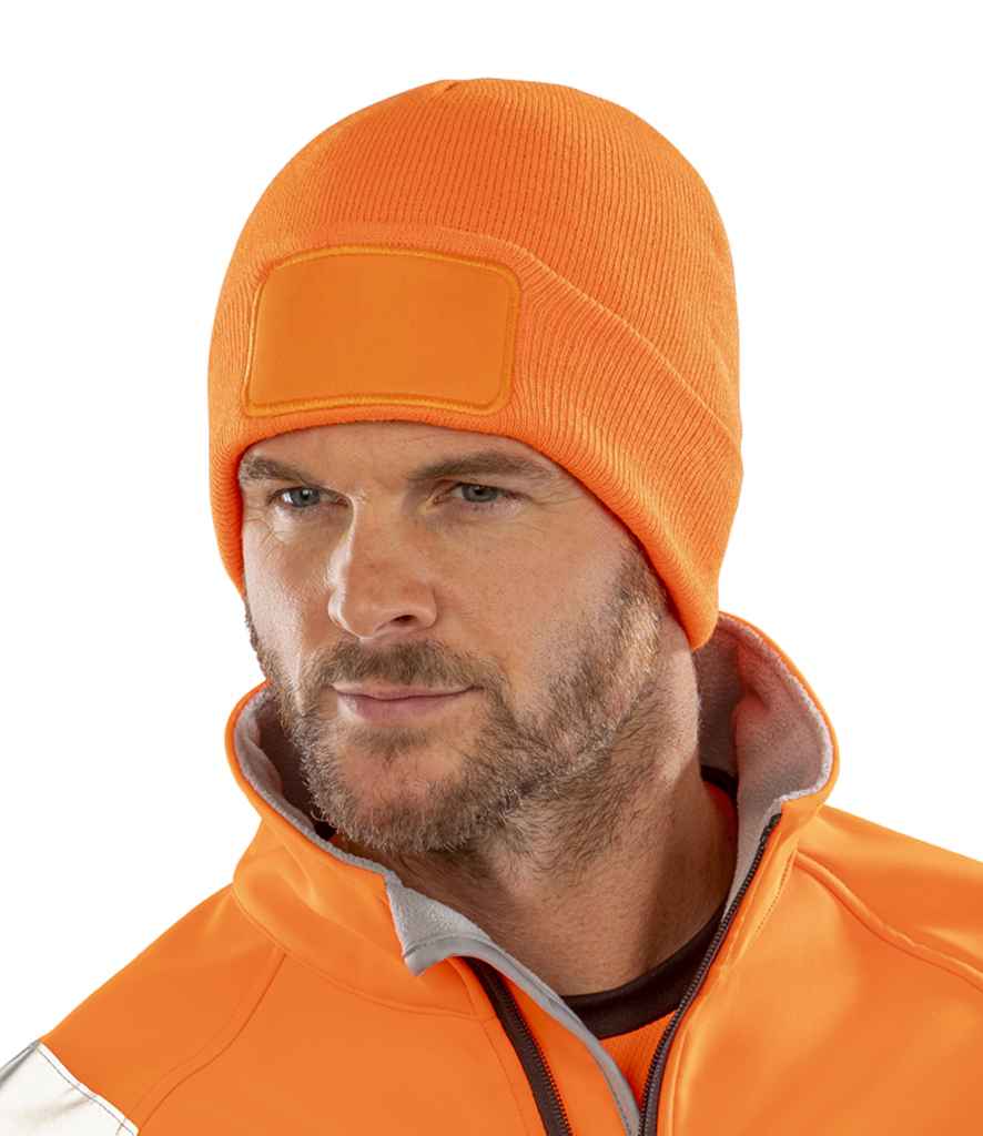 Result Genuine Recycled Thinsulate™ Printers Beanie | Fluorescent Orange Headwear - Lancashire Teamwear