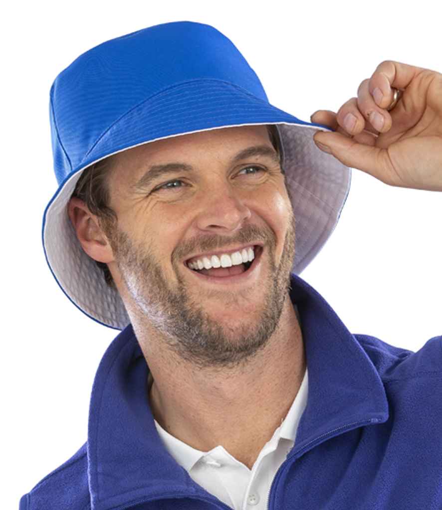 Result Genuine Recycled Core Reversible Bucket Hat | Royal Blue/White Headwear - Lancashire Teamwear