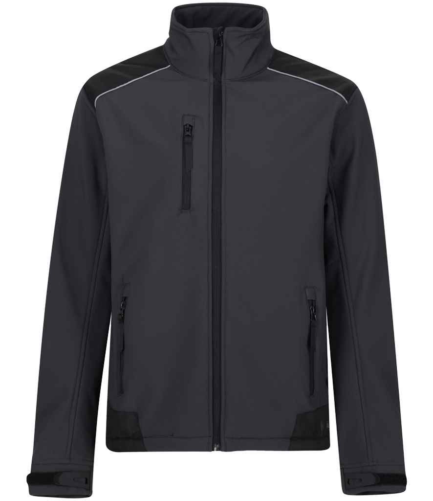 Regatta Sandstorm Soft Shell Workwear Jacket Seal Grey/Black