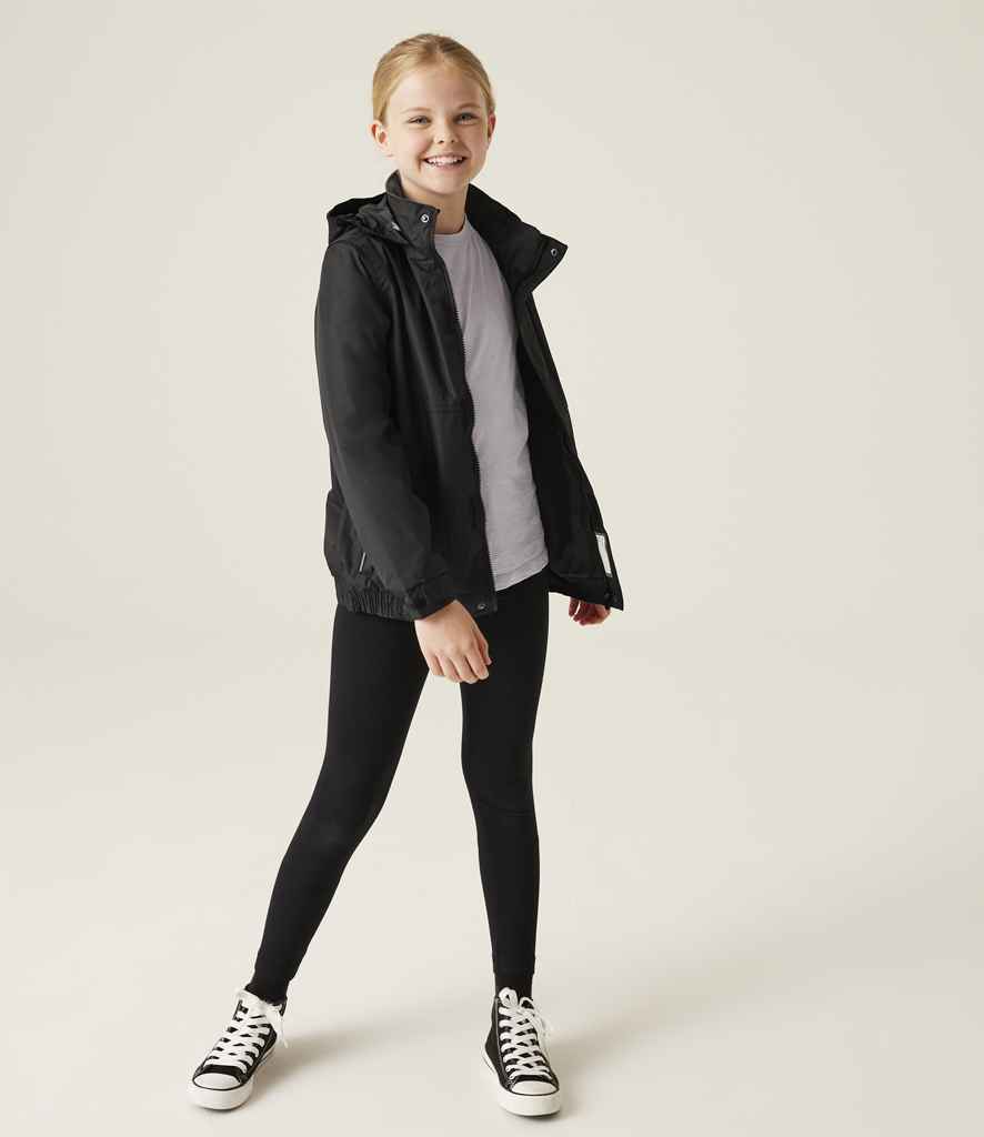 Regatta Kids Dover Waterproof Insulated Jacket | Black/Ash - Regatta Professional - Lancashire Teamwear