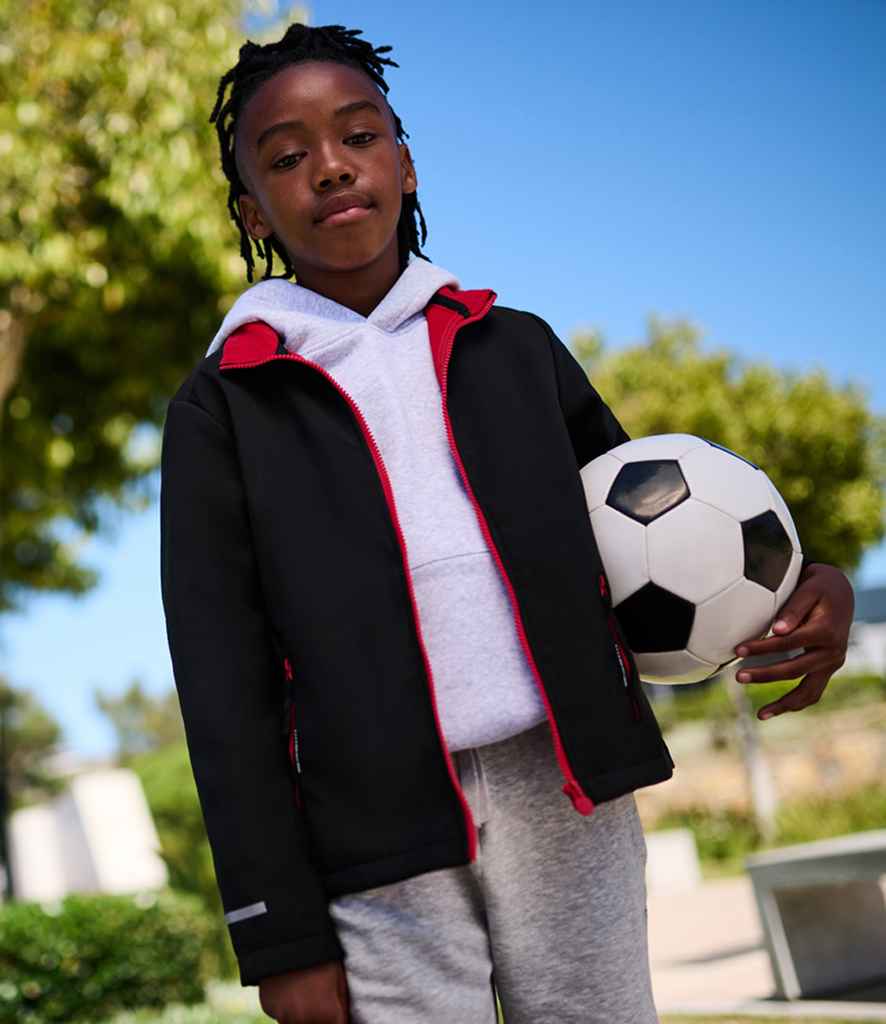 Regatta Kids Ablaze Soft Shell Jacket | Black/Classic Red - Regatta Professional - Lancashire Teamwear