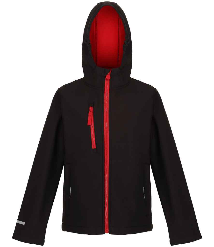 Regatta Kids Ablaze Three Layer Soft Shell Jacket | Black/Classic Red - Regatta Professional - Lancashire Teamwear