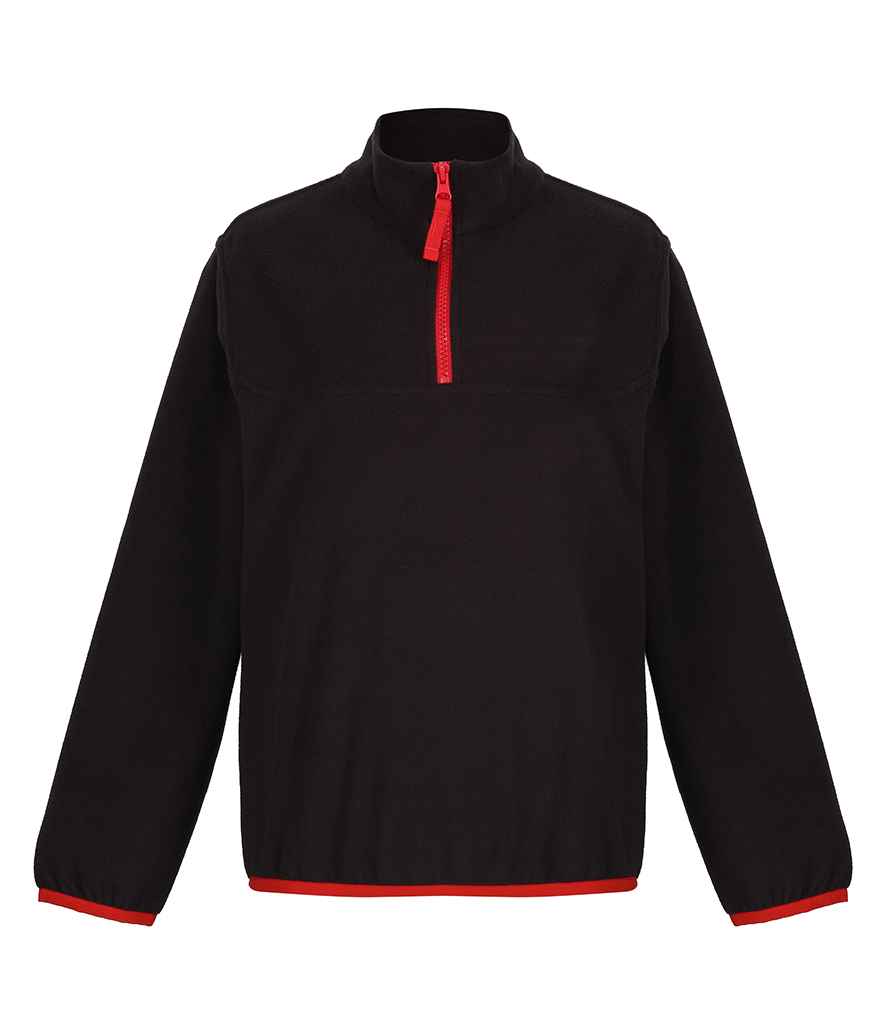 Regatta Kids Half Zip Micro Fleece Jacket Black/Classic Red
