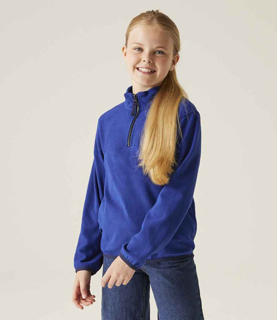 Regatta Kids Half Zip Micro Fleece Jacket | New Royal Blue/Navy - Regatta Professional - Lancashire Teamwear