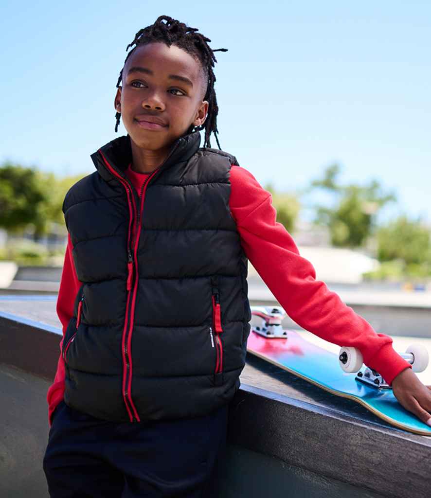 Regatta Kids Scholar Thermal Bodywarmer | Black/Classic Red - Regatta Professional Gilet - Lancashire Teamwear
