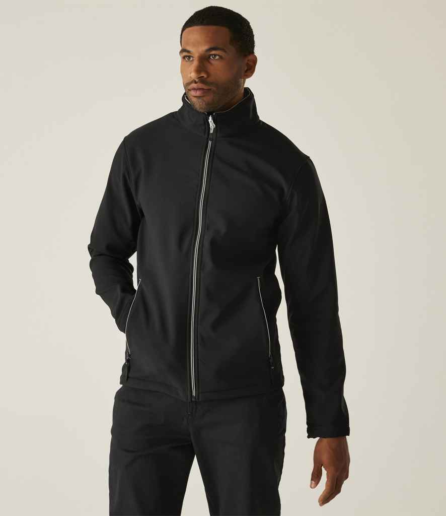 Regatta Ascender Two Layer Soft Shell Jacket | Black/Mineral Grey - Regatta Professional - Lancashire Teamwear