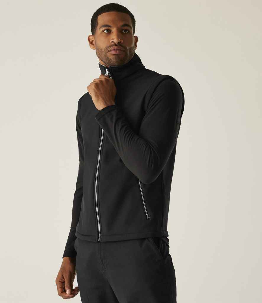 Regatta Ascender Two Layer Soft Shell Bodywarmer | Black/Mineral Grey - Regatta Professional Gilet - Lancashire Teamwear