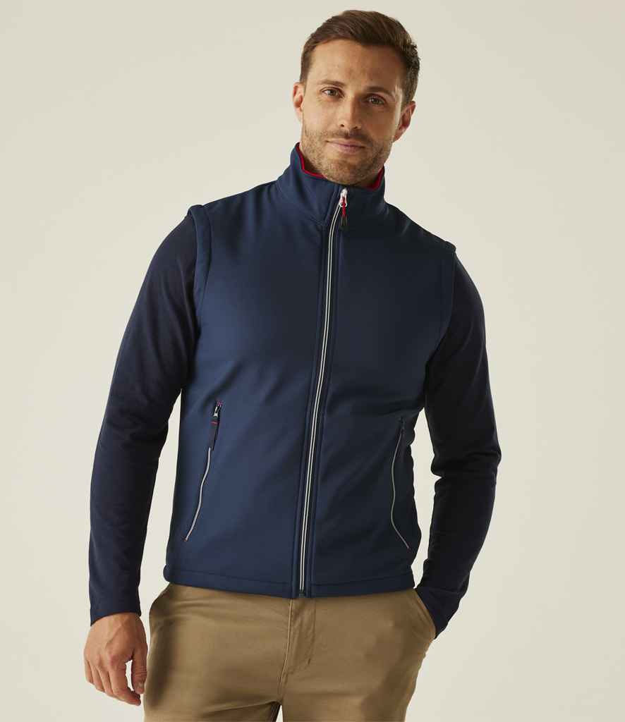 Regatta Ascender Two Layer Soft Shell Bodywarmer | Navy/Classic Red - Regatta Professional Gilet - Lancashire Teamwear