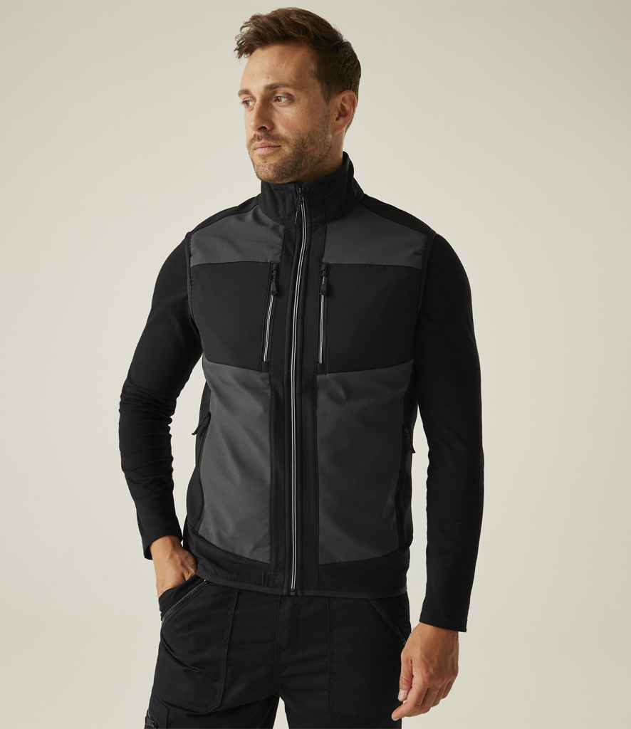 Regatta E-Volve Unisex Two Layer Soft Shell Bodywarmer | Ash/Black - Regatta Professional Gilet - Lancashire Teamwear
