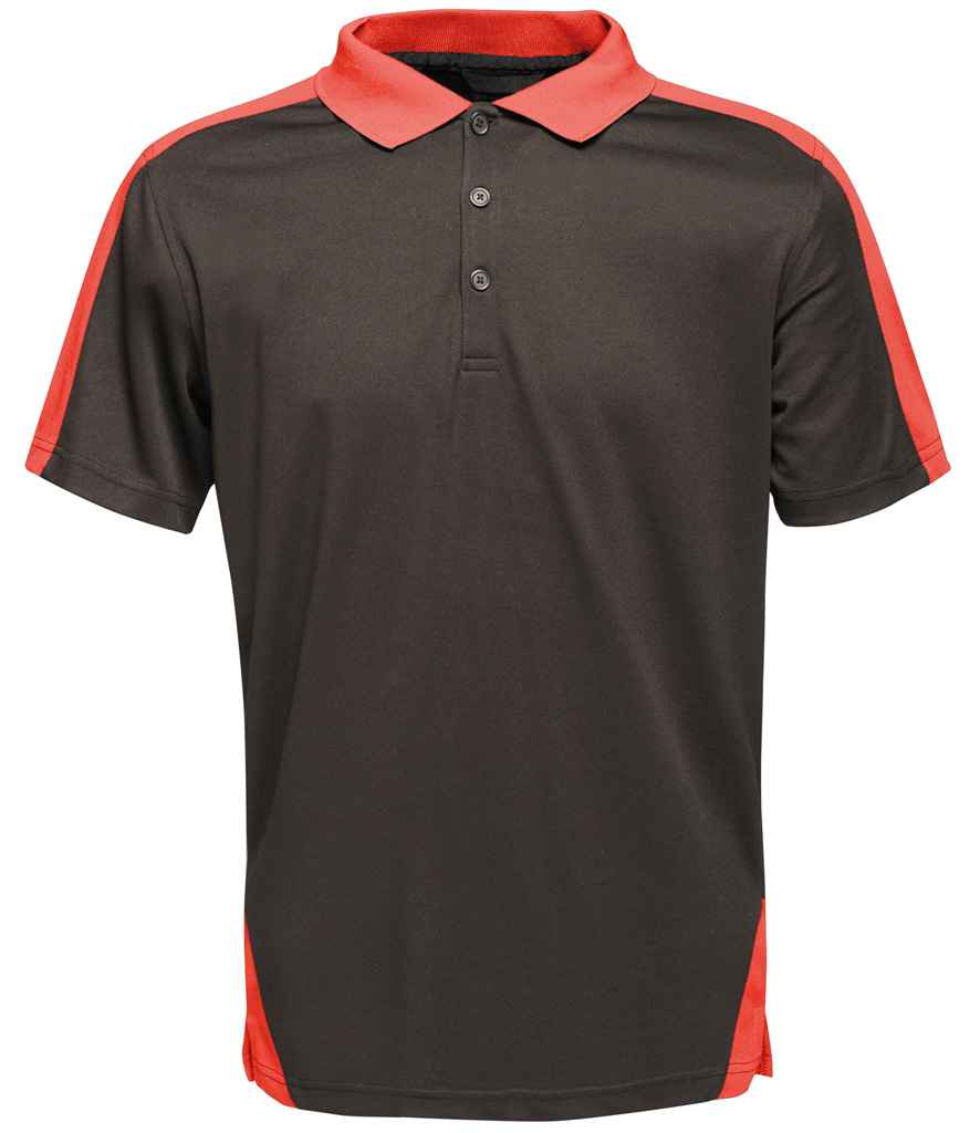 Regatta Contrast Quick Wicking Piqué Polo Shirt | Black/Classic Red - Regatta Professional - Lancashire Teamwear