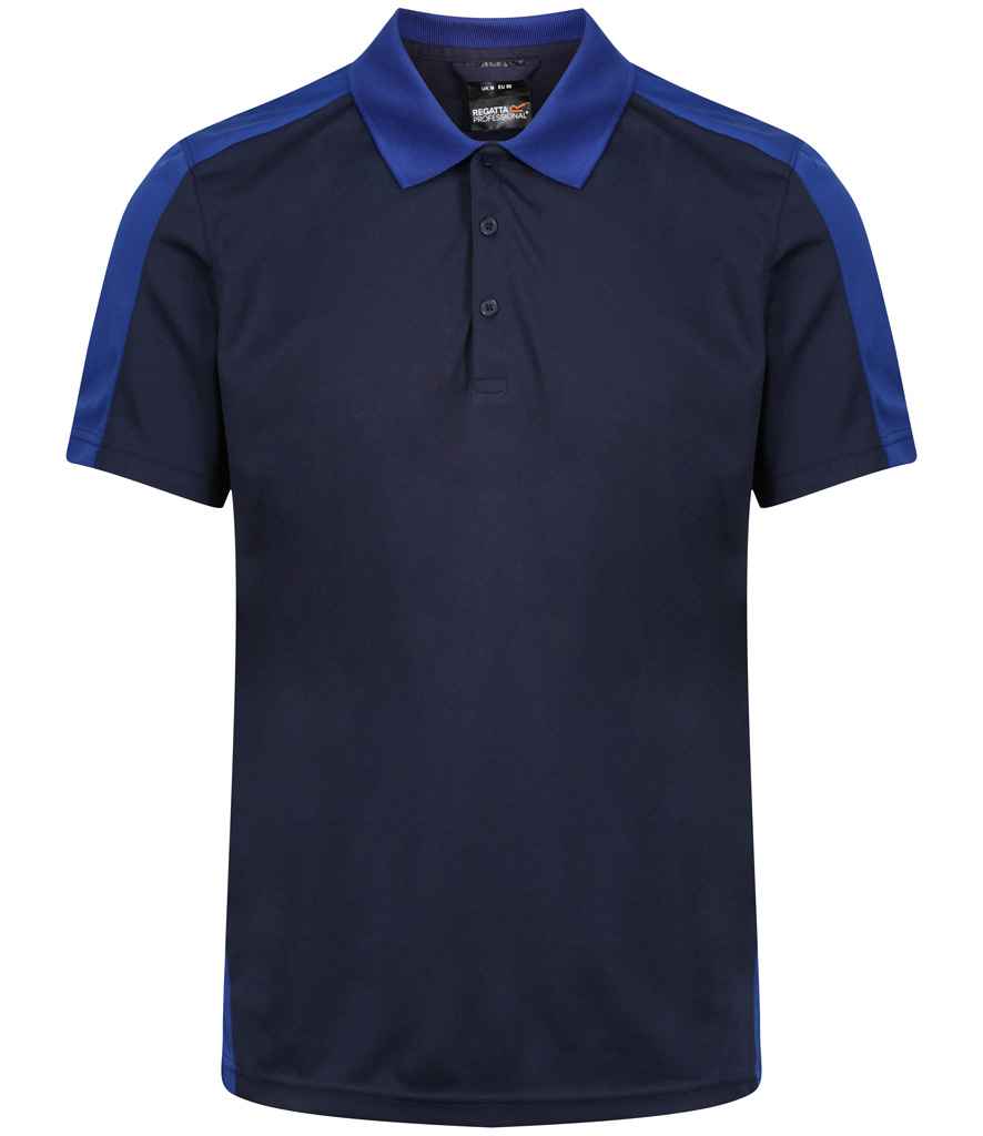 Regatta Contrast Quick Wicking Piqué Polo Shirt | Navy/New Royal Blue - Regatta Professional - Lancashire Teamwear