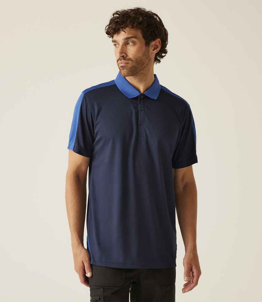Regatta Contrast Quick Wicking Piqué Polo Shirt | Navy/New Royal Blue - Regatta Professional - Lancashire Teamwear