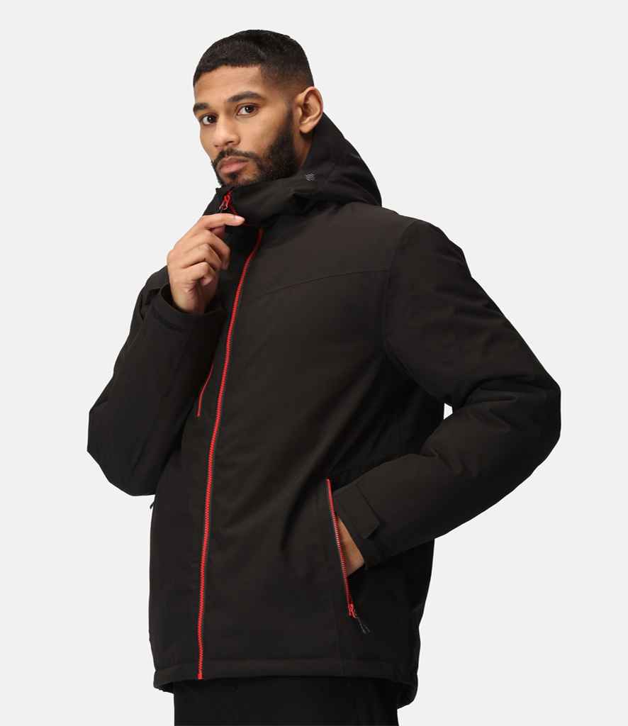 Regatta Navigate Waterproof Insulated Jacket | Black/Classic Red - Regatta Professional - Lancashire Teamwear