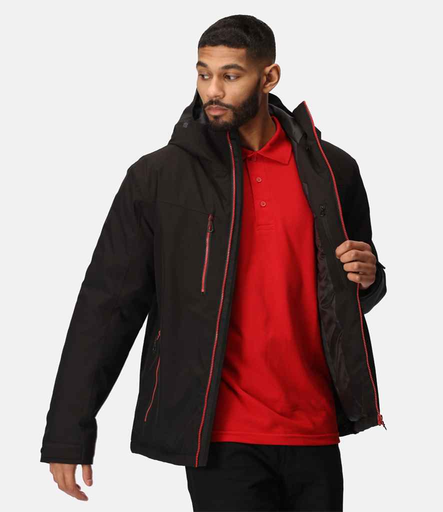 Regatta Navigate Waterproof Insulated Jacket | Black/Classic Red - Regatta Professional - Lancashire Teamwear