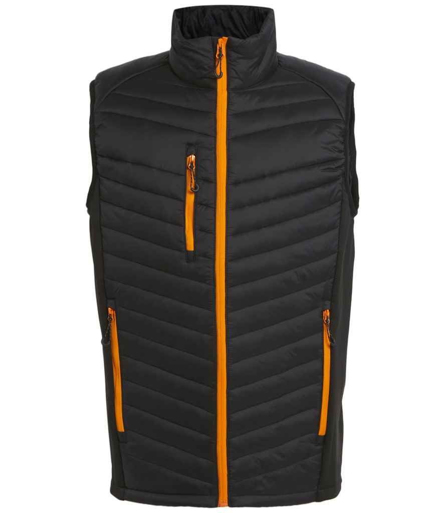 Regatta Navigate Hybrid Bodywarmer | Black/Orange Pop - Regatta Professional Gilet - Lancashire Teamwear