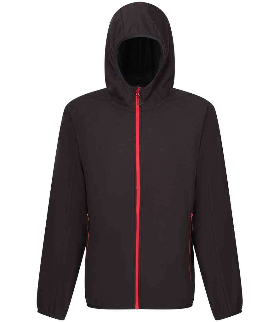 Regatta Navigate Full Zip Hooded Fleece Jacket Black/Classic Red