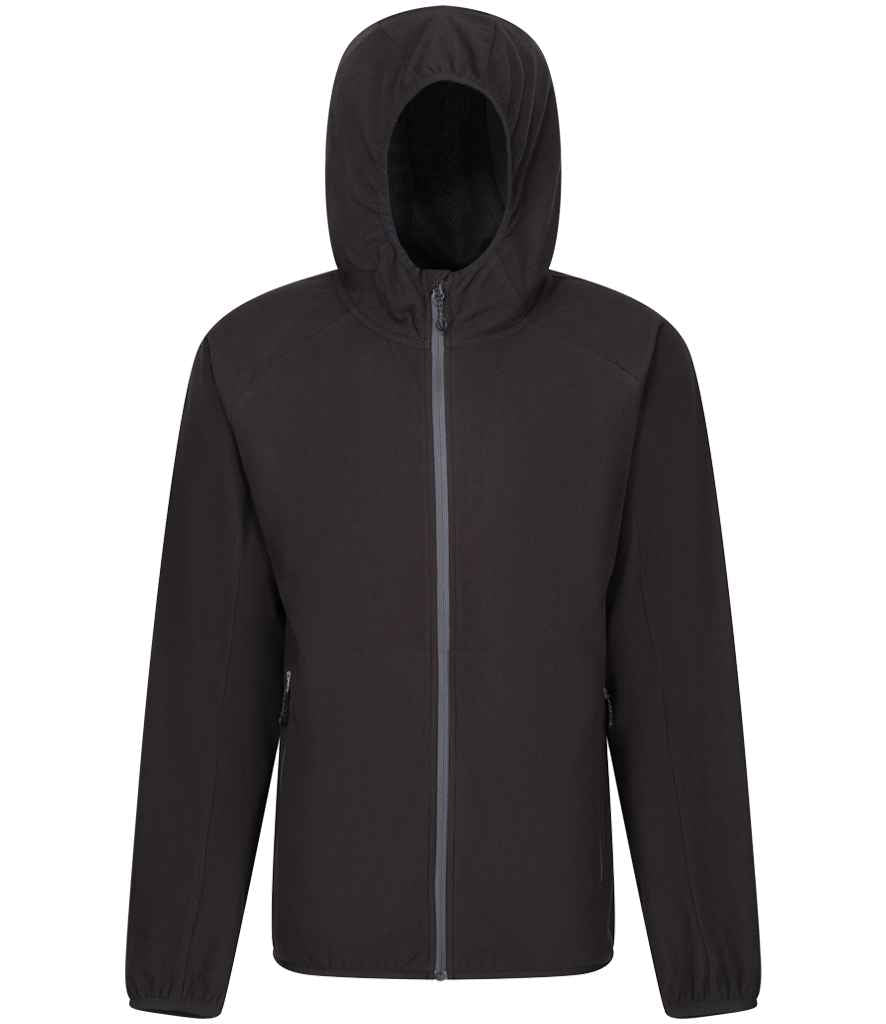 Regatta Navigate Full Zip Hooded Fleece Jacket Black/Seal Grey