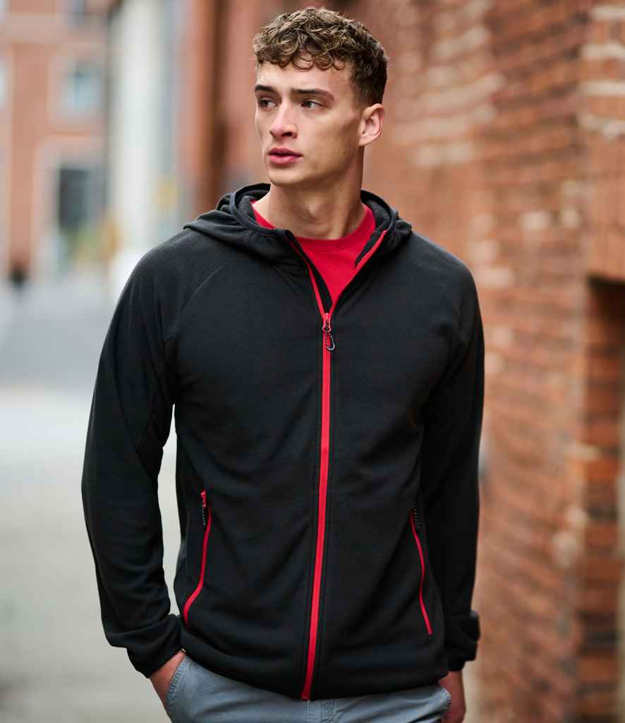 Regatta Navigate Full Zip Hooded Fleece Jacket | Black/Classic Red - Regatta Professional - Lancashire Teamwear