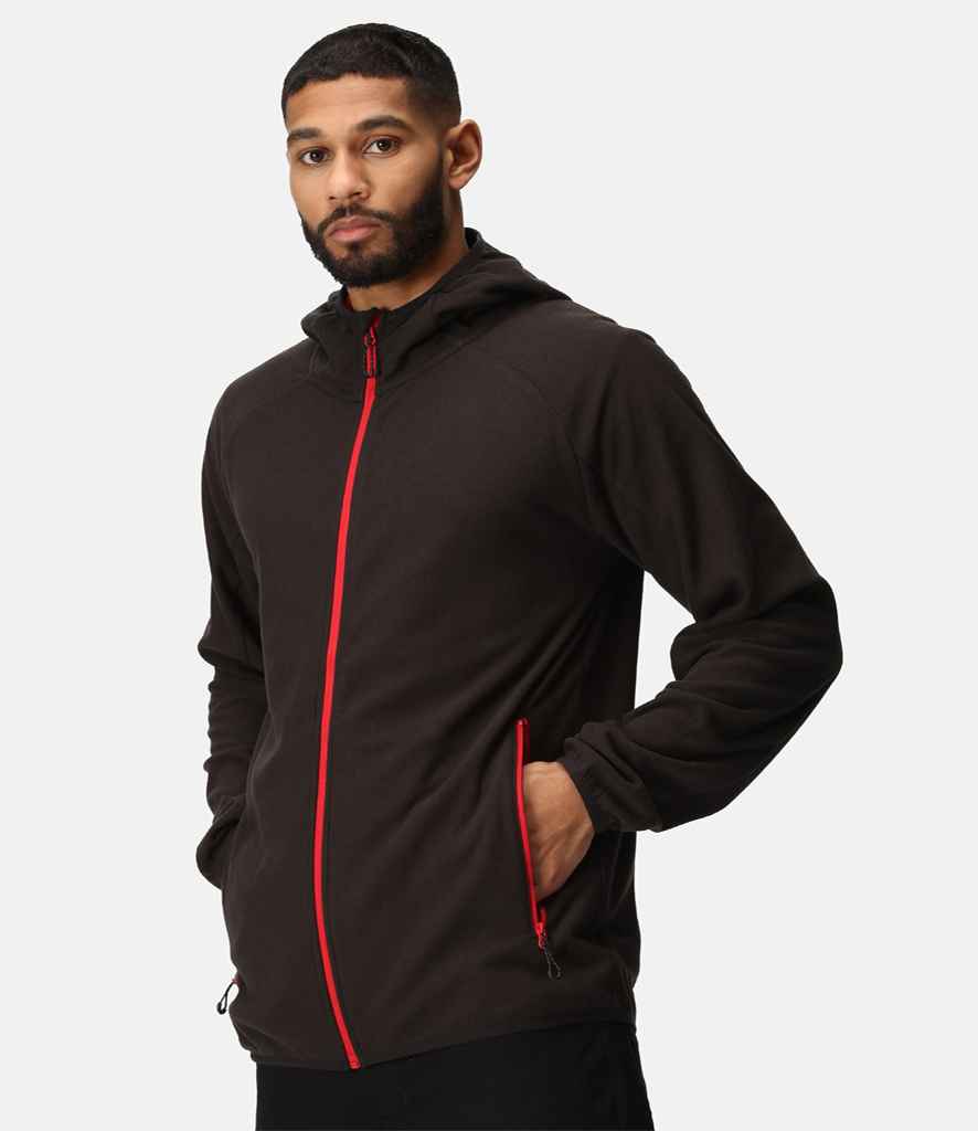 Regatta Navigate Full Zip Hooded Fleece Jacket | Black/Classic Red - Regatta Professional - Lancashire Teamwear